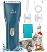 oneisall Pet Clipper for Cat Matted Hair, Pet Shaver for Cats Quiet Pet Clippers Waterproof Cordl...