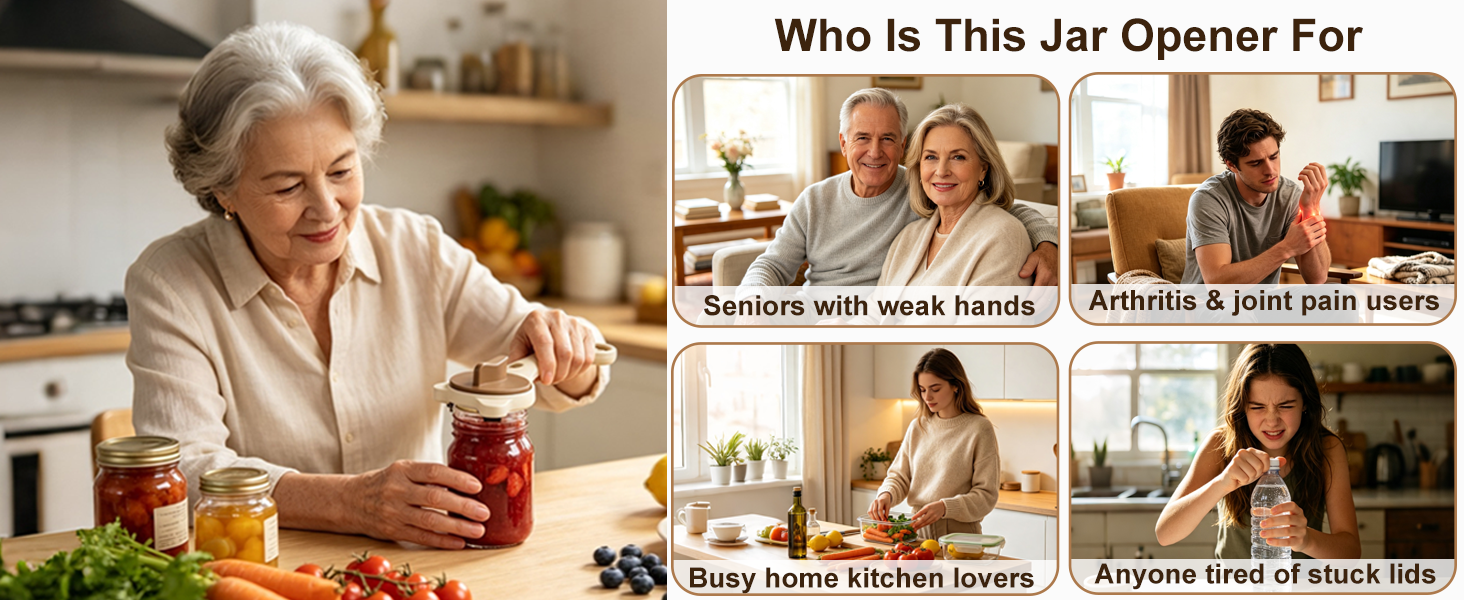 jar opener for seniors, arthritis sufferers, busy cooks and anyone stuck on tight lids