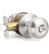 GOBEKOR 1 Pack Privacy Door Knobs Interior Brushed Nickel Bedroom Door Knobs Stainless Steel Door...