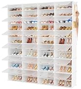 BrFoYu Shoe Rack Organizer 12 Tier Shoe Storage Cabinet with Door 96 Pair Tall Shoes Rack Expanda...