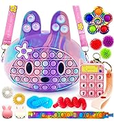 Exun Pop Crossbody Purse Bags Fidget Toy Pack, Bunny Shoulder Bag Mini Sensory Toys, 3 4 5 6 7 8 ...