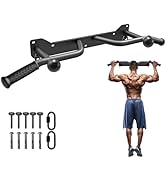Kipika Pull Up Bar for Doorway Wall Mounted Multi-Grip Strength Bar with Resistance Band Hooks | ...