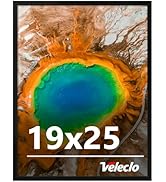 Veleclo 19x25 Picture Frame for Wall Display, 19x25 Black Picture Frame with Shatter Resistant Pl...