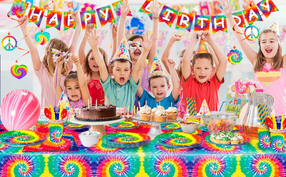tie dye party decorations