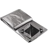 Yescom 18x24FT 10-Mil Plastic Tarp Waterproof Heavy Duty Tarpaulin with Eyelets Reversible Reinfo...