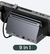 UGREEN Steam Deck Dock 9-in-1 USB C Docking Station with Foldable Stand, 4K@60Hz HDMI, Gigabit Et...
