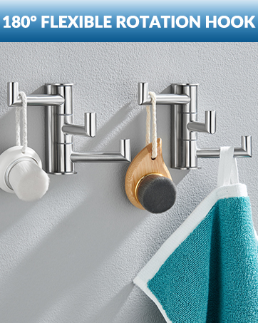 TRIPLE SWIVEL TOWEL HOOK 2 PACK