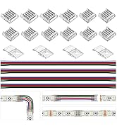 BTF-LIGHTING 5 Pin 12mm 0.47in Width Transparent Solderless Connector Kit 8XCorner Connector 4XGa...