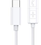 MOSWAG USB C Headphone Wired Earbuds in Ear Headphones with Mic and Volume Control Compatible wit...
