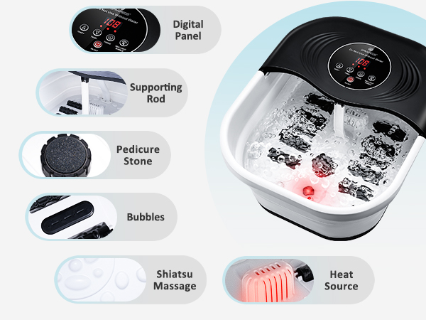 Collapsible Foot Spa with Heat pedicure foot spa foot bath soak tub