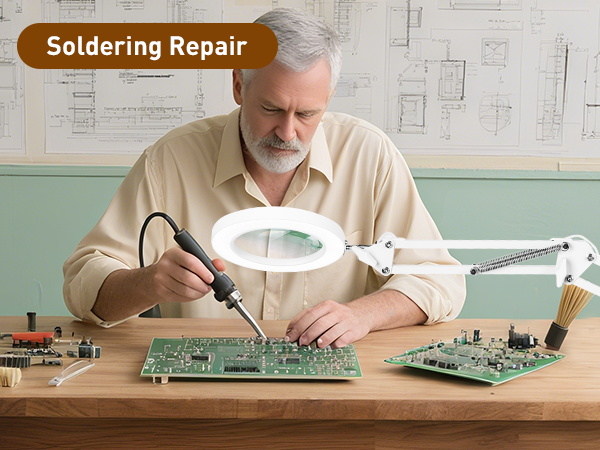 magnifying light for crafts hands free lighted magnifying glasses desk lamp Soldering Repair