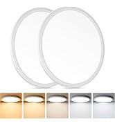 Brightever 12 Inch LED Flush Mount Ceiling Light, 24W 3200LM 5CCT Dimmable LED Ceiling Light Fixt...