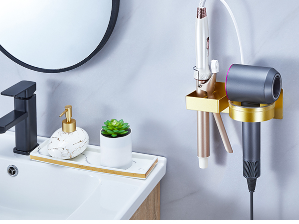 Hair Dryer and Straightener Holder Wall Mounted