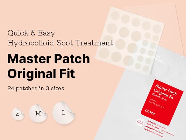 cosrx master patch original fit acne pimple master patch hydrocolloid spot treatment 3 sizes korean