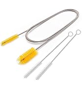 Flexible Drain Brush,Nylon Cleaner Double Ended Elastic Hose Pipe 67-inch and 2 PCS 8.2-inch Stra...