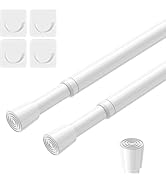 AIZESI 2pcs Spring Tension Rods Adjustable 26 to 39 inch Small Tension Curtain Rod No Drilling Ex...