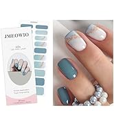 JMEOWIO Gel Nail Stickers Gold Glitter Gradient Blue Semi Cured Gel Nail Strips Wraps UV/LED Nail...