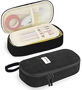 Zzrywuty Corduroy Pencil Pouch, Large Capacity Black Pencil Pouch with Multiple Pockets, Personal...