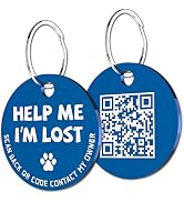 MYLUCKYTAG Stainless Steel QR Code Pet ID Tags Dog Tags - Pet Online Profile - Scan QR Receive In...