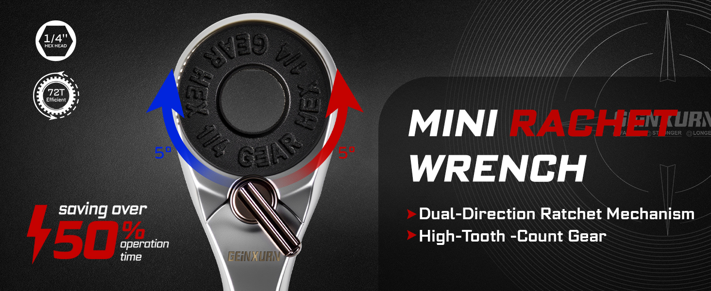 72-tooth Mini Ratchet Wrench