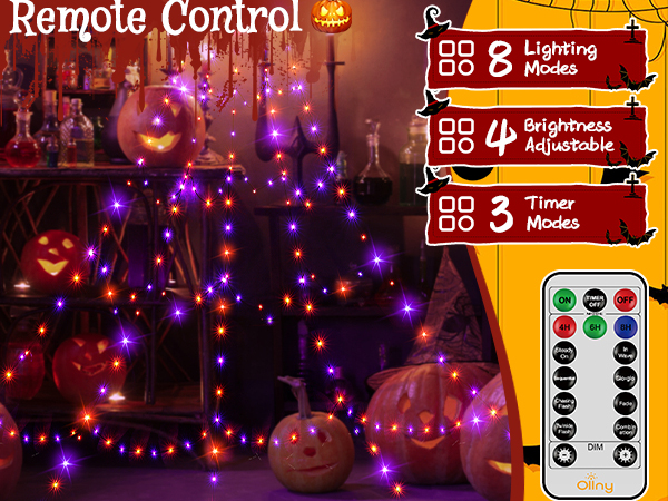 Halloween Web Lights with Remote Control