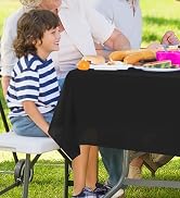 misaya 8 Packs Disposable Plastic Table Cloth, 54 x 108 Inch Waterproof Rectangle Tablecloth, Lea...