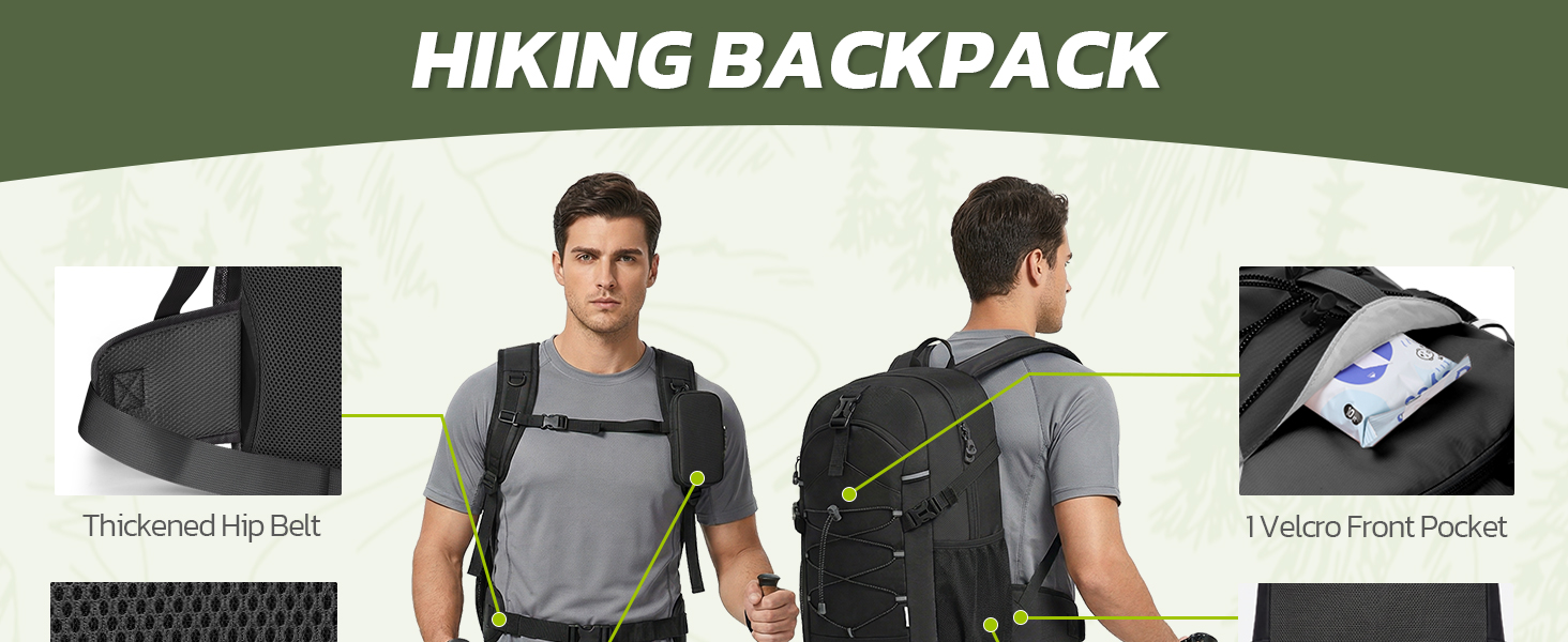 The TILYMOL lightweight backpack with breathable padding. Keeps your back cool on hot days