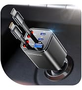 2026 Ultra-Compact SUPERONE Retractable Car Charger, 5 in 1 Car Phone Charger with Dual Type C Ca...