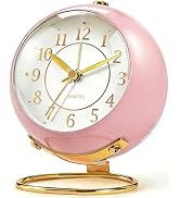 Azxb Analog Alarm Clock, Small Retro Desk Clock with Night Light, Backlight Cute Simple Design, S...