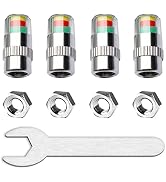 KURAMI Tire Pressure Caps 32 psi 2.2 bar TPMS Tire Pressure Monitor Sensor Indicator 3 Color Eye ...