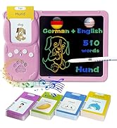 KILOGOGRAPH LCD Writing Tablet for Kids 3-12 - Talking English German Flash Cards, Bilingual 510 ...