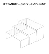 Sezanrpt Acrylic Risers Display Stands 3pcs, Rectangular Display Risers 3 Steps, Clear Acrylic St...
