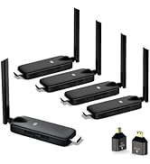 Wireless HDMI Transmitter and 4 Receiver Kit, up to 6 RXs, 4K 2.4G/5G 170FT Screen Mirroring and ...