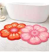 twinklemon Flower Tufted Rug Funny Floral Bathroom Rugs Soft Flocking Bath Rug Absorbent Non-Slip...
