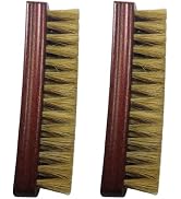 Ponward 2 Pcs Boar Bristles Shoe Brush, 6" Concaved Handle for Premium Grip, Wooden Shoe Cleaning...