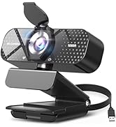 1080P Full HD Webcam with Noise-Canceling Mic, Auto Light Correction, Privacy Cover and Wide Angl...
