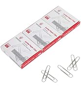 PAPERPAL Jumbo Paper Clips Smooth, 300 Large Paperclips (3 Boxes of 100 Each), Paperclips for Off...
