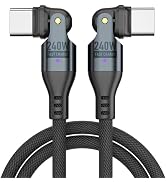 BITHAI 240W USB C to USB C Cable USBC to Dual Head 180° Rotation High Speed USBC Fast Charging Ca...