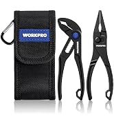 WORKPRO 2-Piece Mini Pliers Set with Pouch-Black