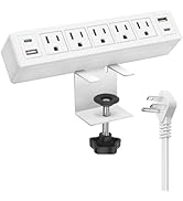 40W Fast Charging Desk Clamp Power Strip with 1200J Surge Protection,Desk Charging Station with 4...