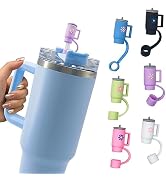 6 Pcs Silicone Straw Toppers Compatible with Stanley 30&40 Oz Tumbler, 0.4in Dust-Proof Drinking ...