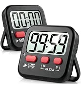 Antonki 2 Pack Digital Timer for Kids Classroom Kitchen Timers for Cooking | With 2*AAA Battery, ...