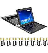 8 Port Rack Mount KVM Over IP Remote Access, MT-VIKI IP KVM Console w/17'' LCD Monitor, 1 Local &...