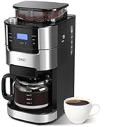 Gevi 10-Cup Drip Coffee Maker with Built-in Burr Grinder & Programmable Timer, 1.5L Water Tank, A...