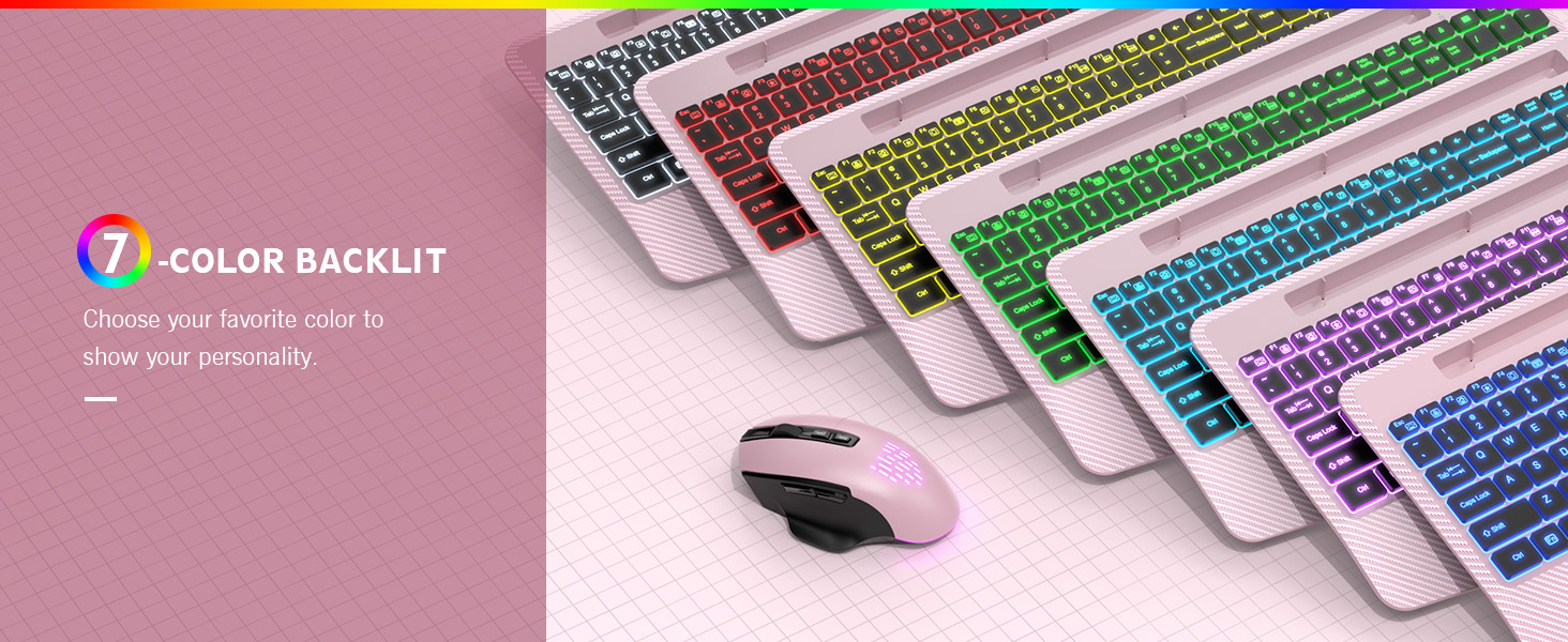 backlit wireless keyboard adn mouse combo