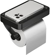 DGYB Bathroom Toilet Paper Holder Wall Mount Black Paper Towel Holder with Shelf Rustproof & Mult...