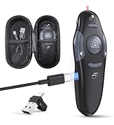Presentation Clicker with Case Storage: PowerPoint Wireless Presenter Remote USB Type C Rechargea...