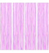 BTSD-home 4 Pack Iridescent Transparent Purple Foil Fringe Curtain, Metallic Photo Booth Tinsel B...