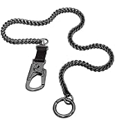 Ahiller Wallet Chain for Men Women 25" Long Stainless Steel Keychain Pant Chains with Leather lin...