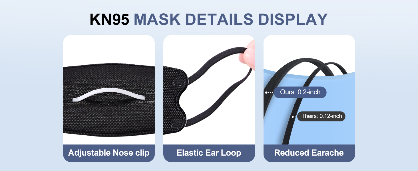 kn95 masks,adjustable nose clip,elastic ear loop,kn95 masks adults,fsa hsa approved products only
